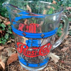 VINTAGE GLASS PEPSI COLA PITCHER