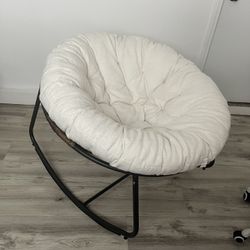 Rocking Chair - Papasan Chair With Padded Cushion