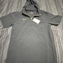 New Nike Men's S Short-Sleeve Hooded Woven Coach Ftbll Jacket Black FJ9548-014