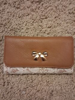 Cute Bow Wallet with Lace Flowers