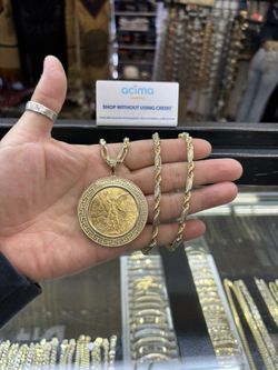 22k Coin , 14k Bezel & Chain 🎅 We Buy Gold 14k $70 X Gram