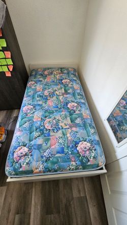 Twin IKEA bed frame with matress