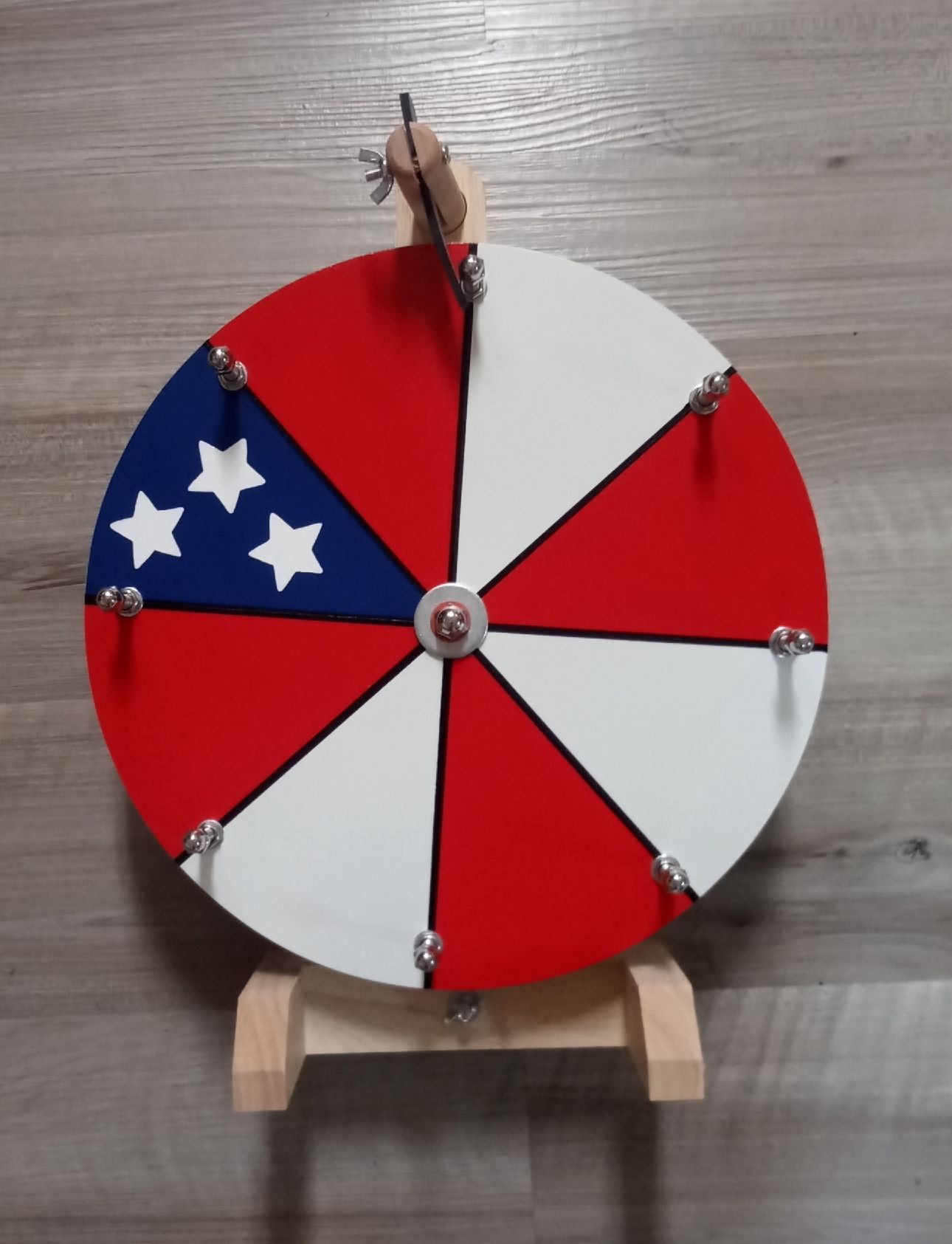 12” Fortune Spin Wheel, 8 slots, Patriotic July 4th theme!