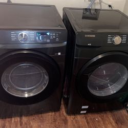 Package - Samsung - High Efficiency Stackable Smart Front Load Washer & Dryer Stainless Steel