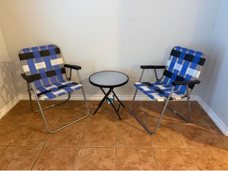 Foldable patio chair and table set