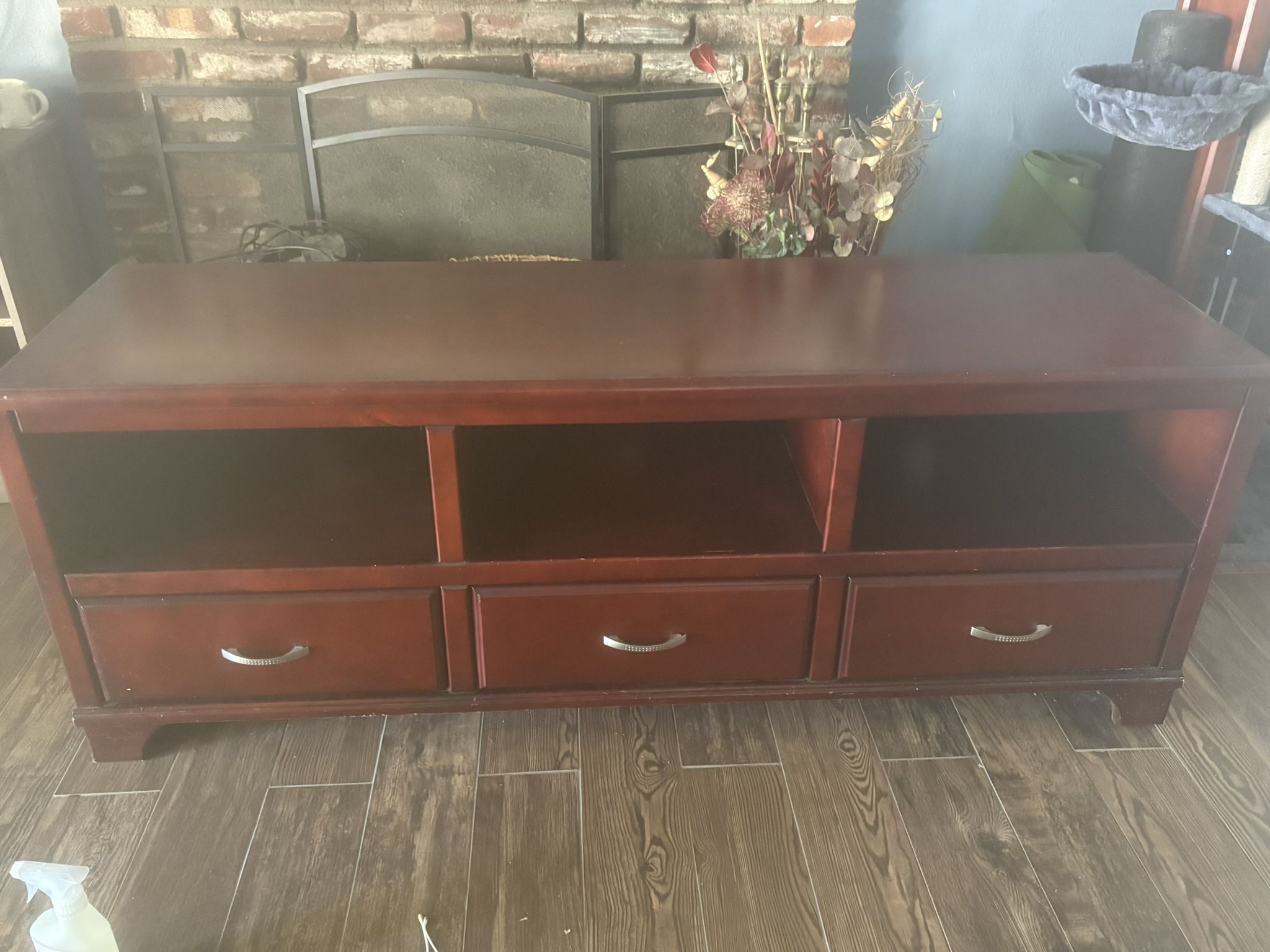Cherry Wood Tv Stand 64” $50 OBO