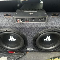 JL 10 Inch Sub Woofers With Box And Amp