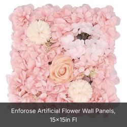  Enforose Artificial Flower Wall Panels, 15x15in Floral Backdrop for Party, Simulation Silk Rose Flower Wall Decor for Birthday Party Shop Home Decor 