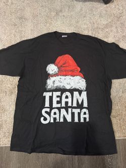 Port & Company Team Santa Christmas Graphic T-Shirt 2XL Black Holiday Tee