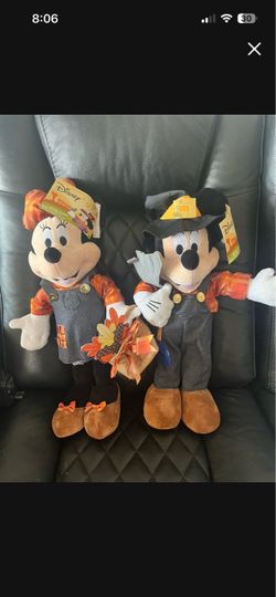 Disney Mickey & Minnie Fall Harvest Plush Set