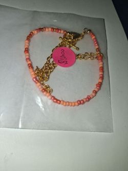 pink seedbeaded anklet