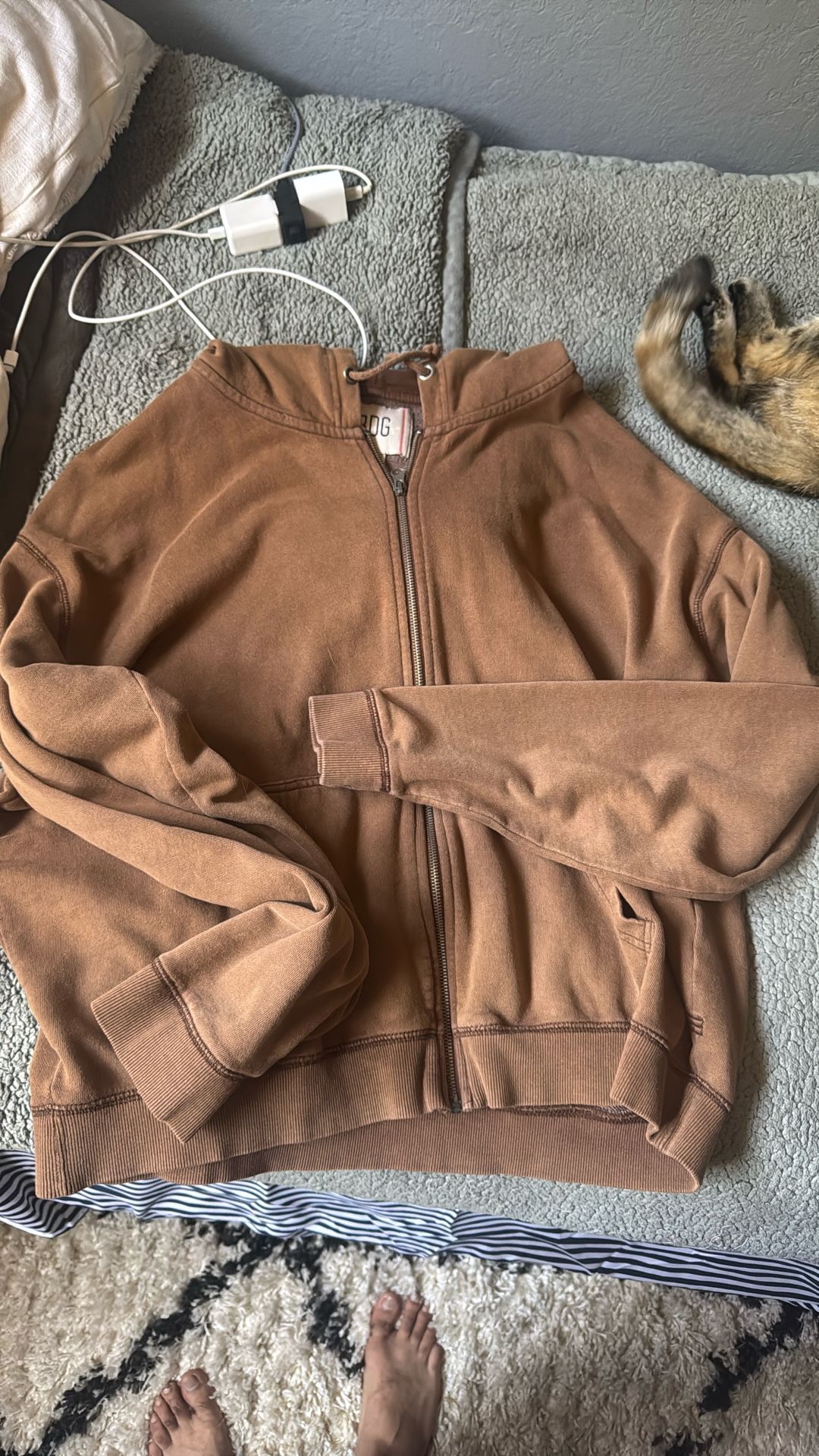 Brown Zip Up Noodle