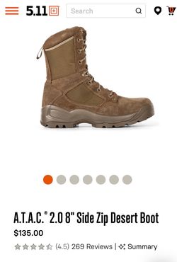 5.11 A.T.A.C. 2.0 8" Side Zip Desert Boot