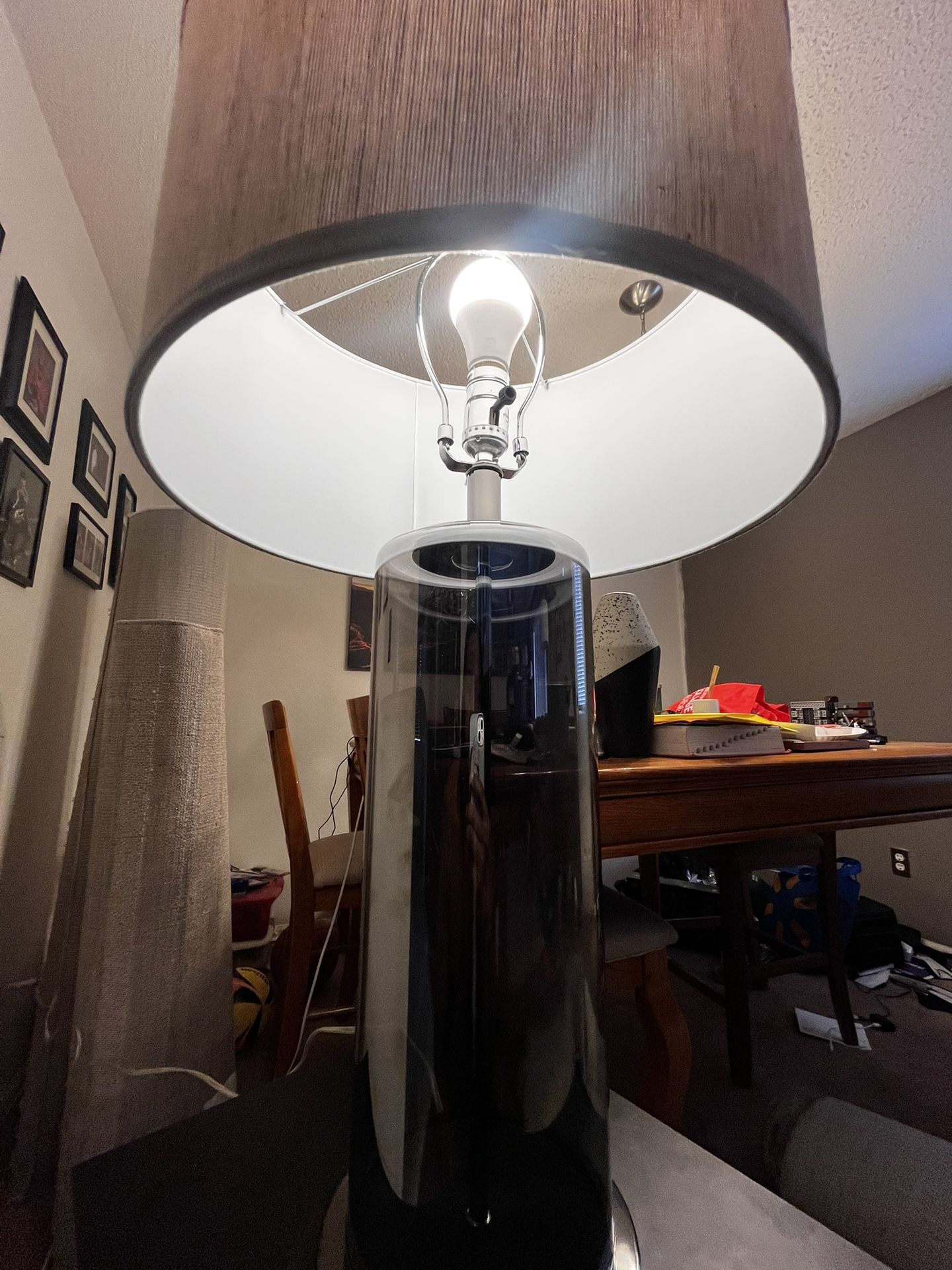 Smoke Glass Table Lamp