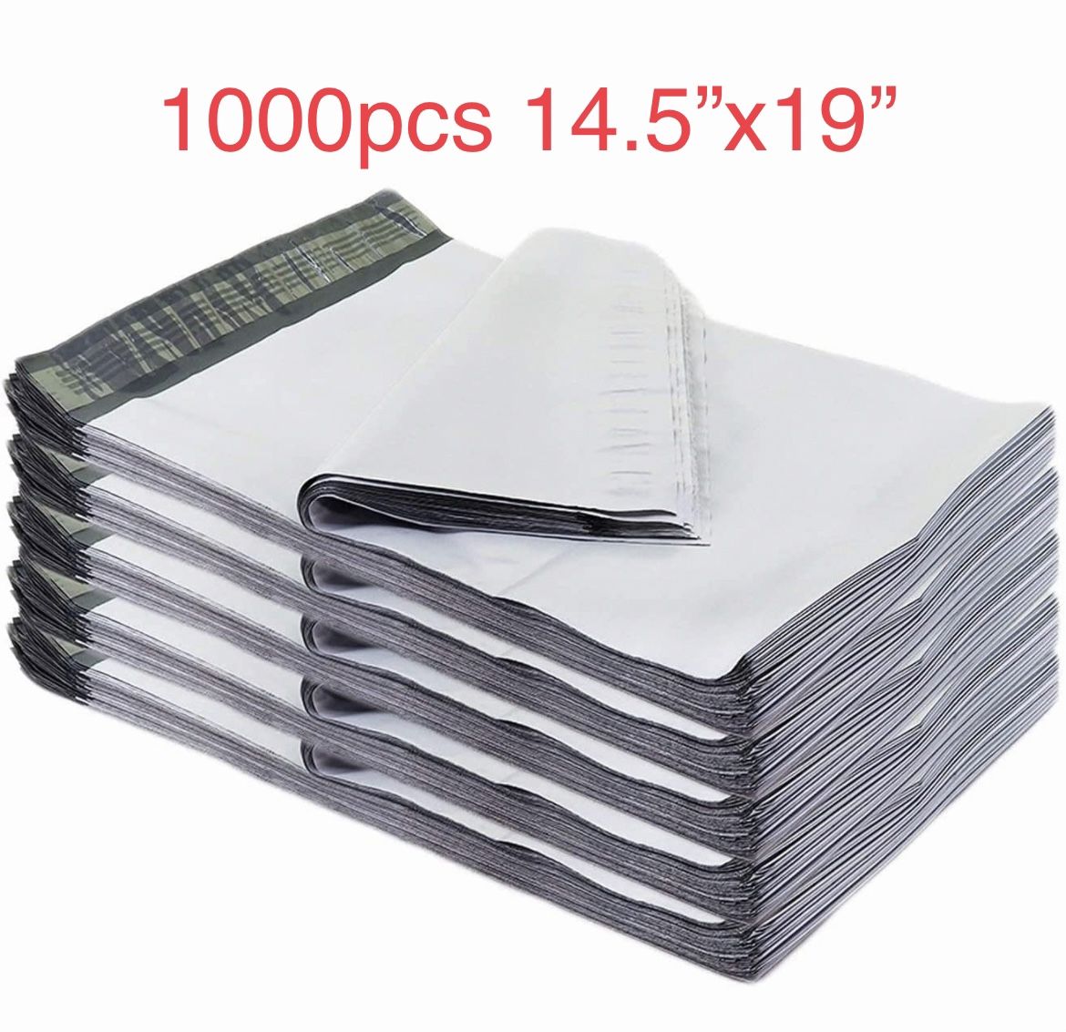 1000 Secure Seal Poly Mailers – 14.5x19 Self-Sealing Shipping Envelopes – Tear Resistant