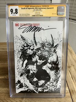 CGC Graded Death Of Superman 30th Anniversary Special 1 H 1:50 Jim Lee B&W Variant