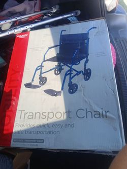 Brand New Equate Transport Wheelchair (19" Seat) – 300 lbs Capacity