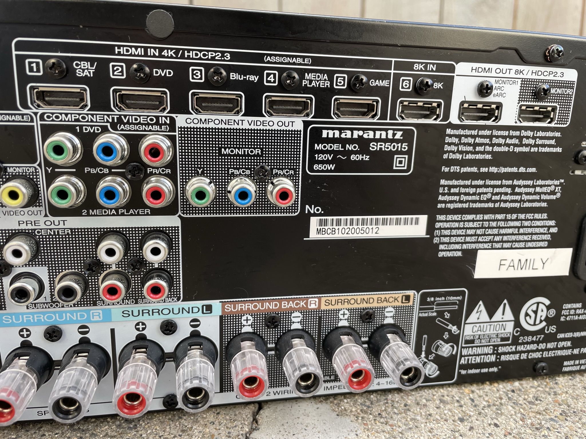 Marantz SR5015 8K 7.2 Channel AV Reviever