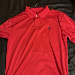 red polo golf shirt