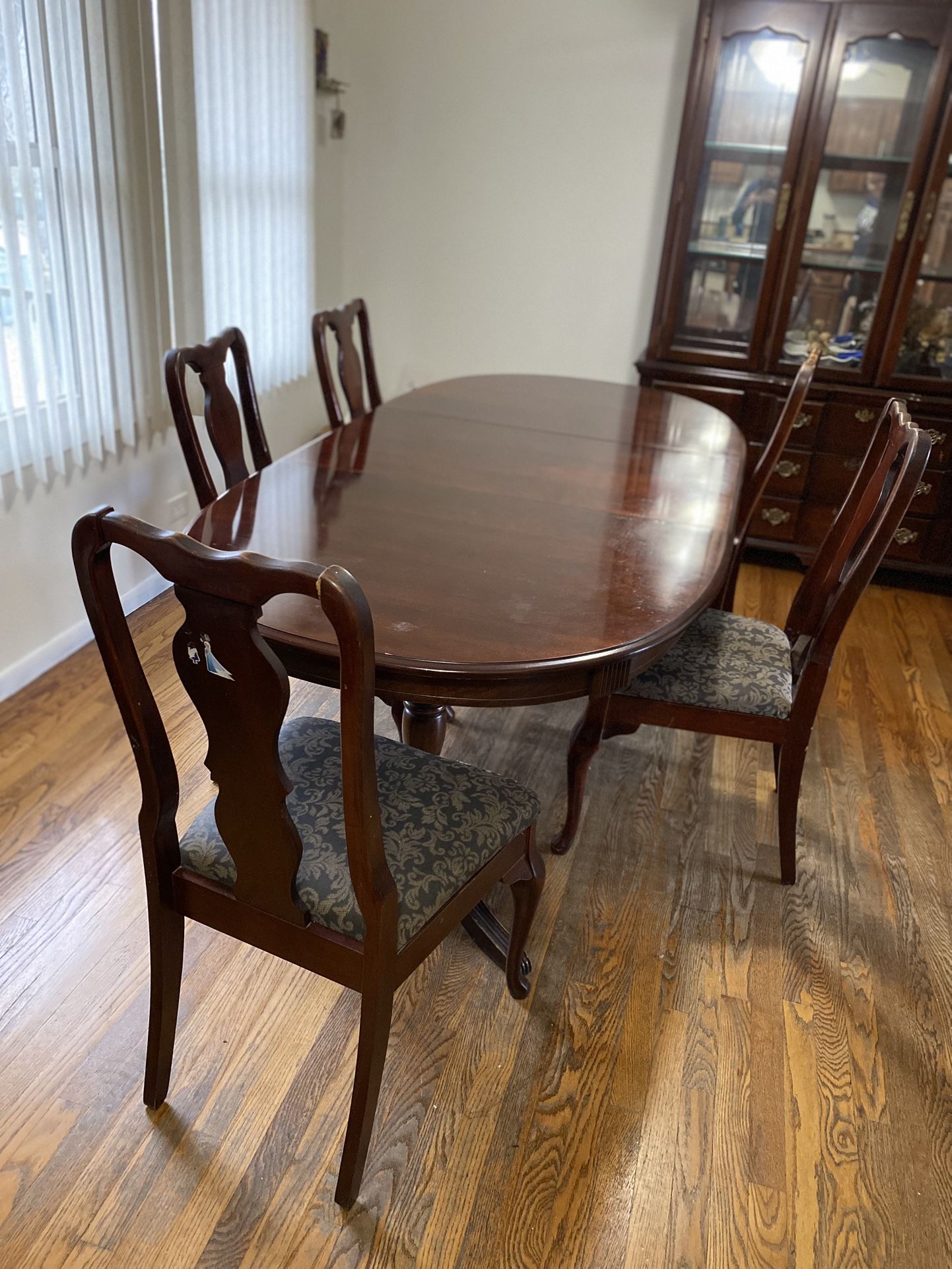 Kitchen Table And Chairs, And Showcase