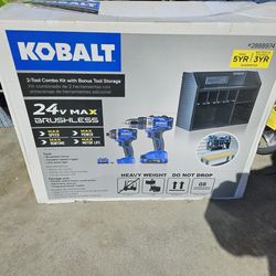 Kobalt drill And battery Storage with 2 Drills