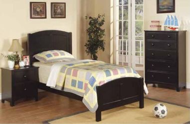 Twin bed frame and mattress