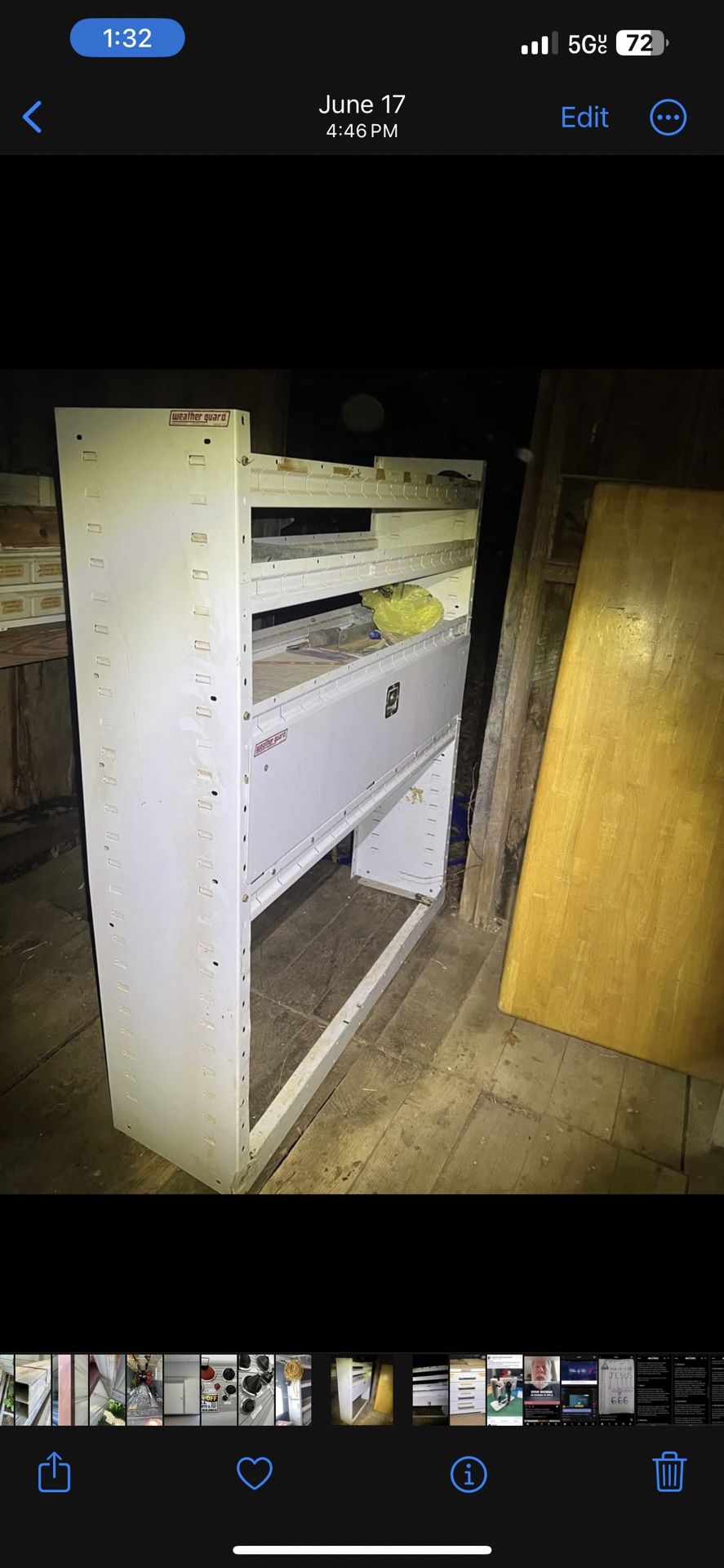 van shelving unit with lock cabinet 