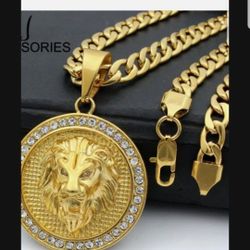 MENS BLING CUBAN 24 IN CHAIN WITH PENDANT
