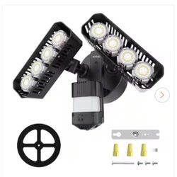 SANSI 700 Watt Equivalent 7000 Lumens 180° Black Motion Sensing Dusk to Dawn Integrated LED 5000K Waterproof Flood Light