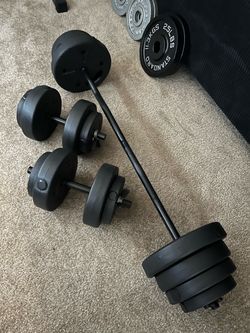20lb dumbbells 50lb curl bar