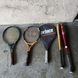 Baseball Bat and Tennis Rackets