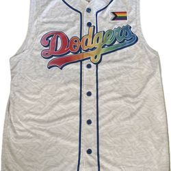 MLB Los Angeles Dodgers Baseball Pride Sleeveless Jersey, Size Medium