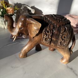 Beautiful Hand Carved Elephant (made Of Wood)