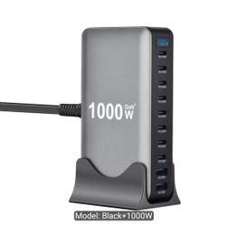 1000W GaN 10-Port USB Charging Station - Multi-Device Fast Charger