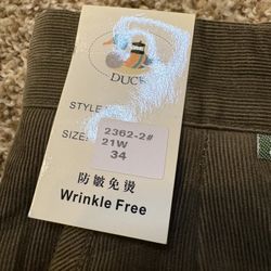 NWT Duck Italy Corduroy Pants Mens Size 34 Olive Green By