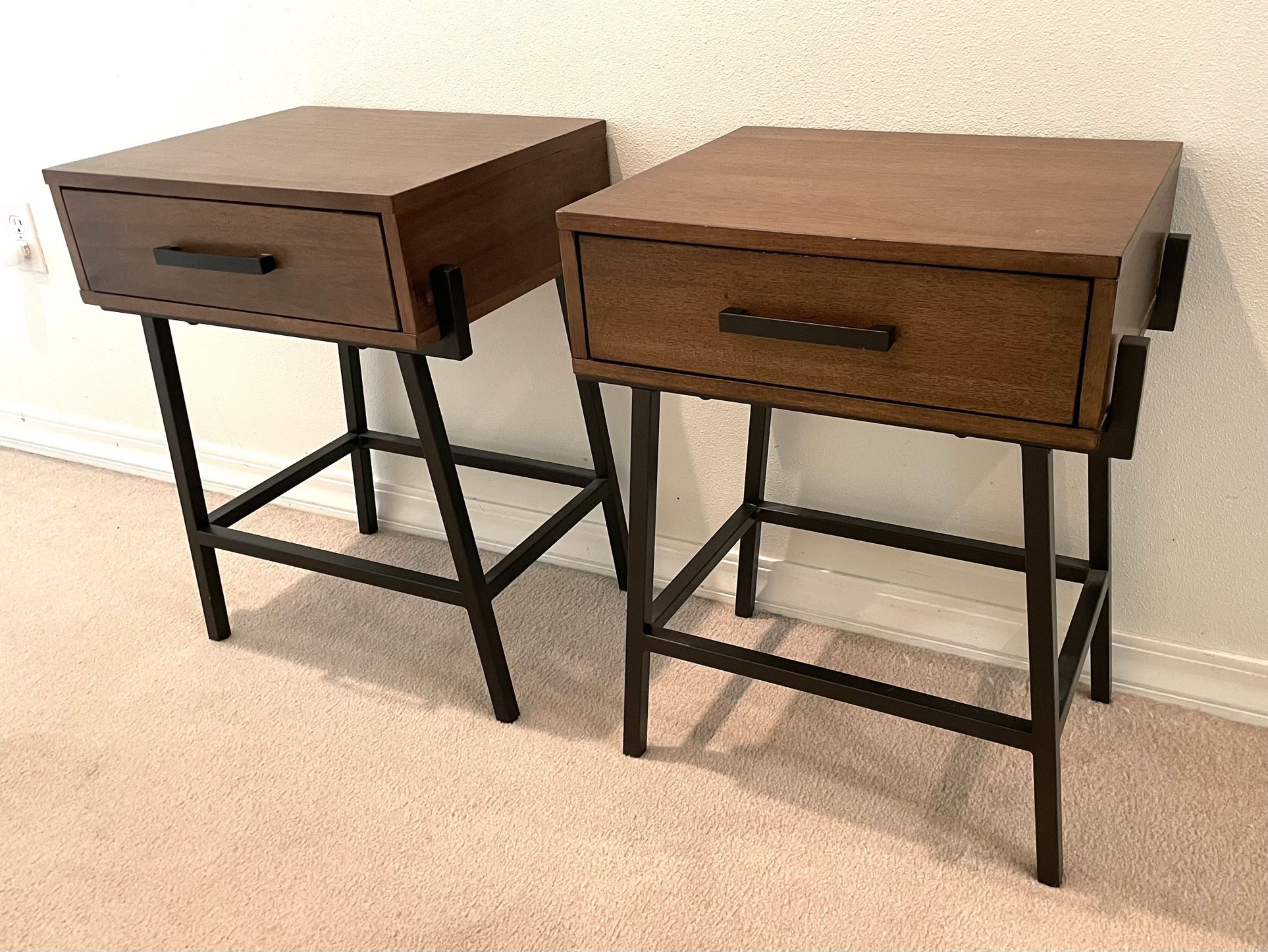 Two Matching Nightstands or Side Tables