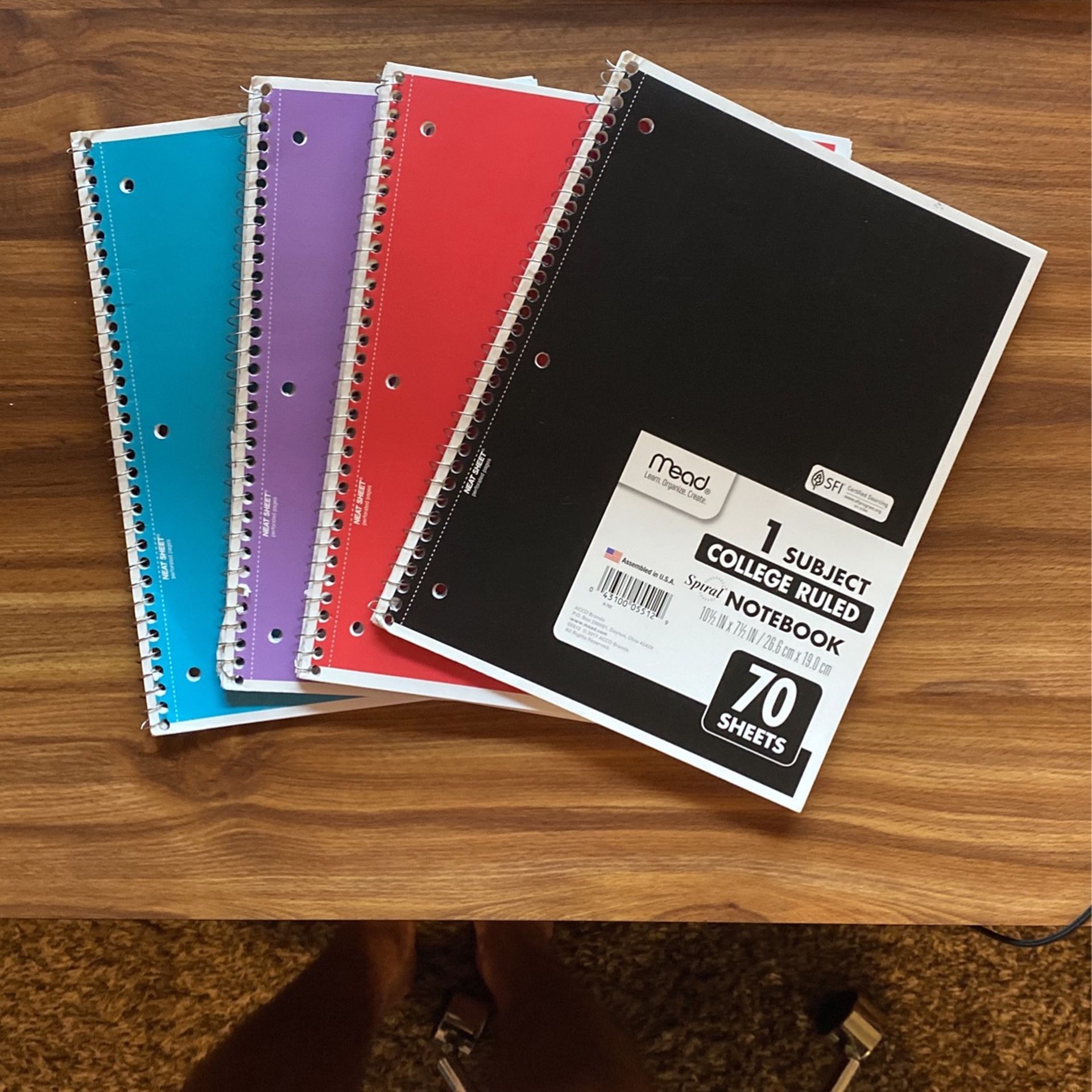 Free 70 Sheet College Ruled Notebooks