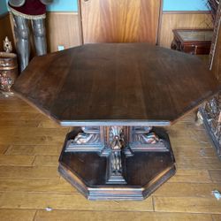 Antique Octagon Solid Wood Table