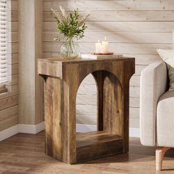 M-e-sa A-uxiliares De Madera Marrón RústiCO ( Solo Una )