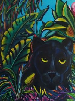 Jungle panther original acrylic painting on campus