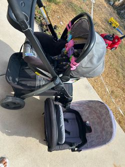 Car seat and stroller and base