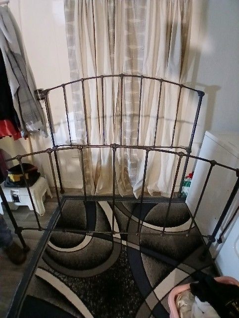 Antique Metal Queen Size Head and Footboardb. Queen Frame Included