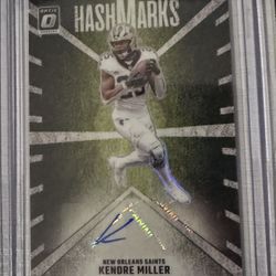 Kendre Miller Saints NFL Optic Hashmarks Autographed Card 