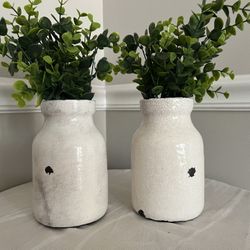 2 Rustic Milk Cans Vase 