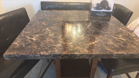 Brown marble table
