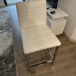 Leather and metal Miami modern bar chairs