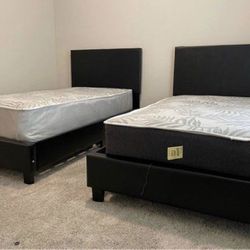 2 Twin Size Bed Frames With Mattresses $480