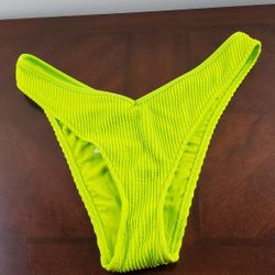 Aerie Lime Slush  Crinkle Voop Cheeky Bikini Bottom Size Medium 