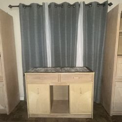  Bleached Wood Coastal Contemporary Style 32" Dry Bar 