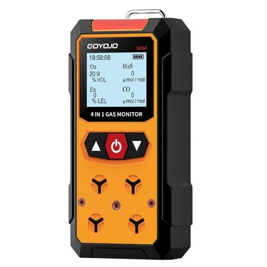 Gas Leak Detector 4-in-1 (H2S, EX, O2, CO) - Reliable Home and Workplace Safety Monitor with Precise Detection - Rechargeable, Rugged Build, Instant A